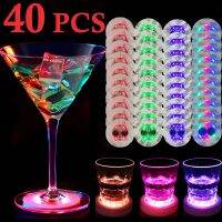 40 Pcs LED Light-Emitting Cup Sticker Colorful Flashing Bottle Sticker Light-Emitting Coaster Stall Bar Light-Emitting Props