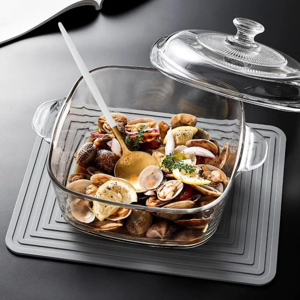 Heat-resistant Tempered Glass Bowl with Lid Transparent