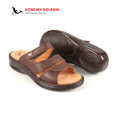 Aone My Dolphin[ลิขสิทธิ์แท้] WD17 - รองเท้าแตะเพื่อสุขภาพ แบบสวม หนังแท้100%