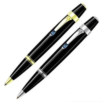 Luxury MB Bohemies Black Resin Mini Ballpoint Pen Blance Portable Short Travel Office Writing Ball Pens With Gem Serial Number Pens