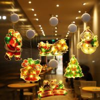 2023 Christmas LED Sucker Small Colored Light Festive Hanging Decoration Party Room Window Decoration Pendant Hanging Lamp Decor