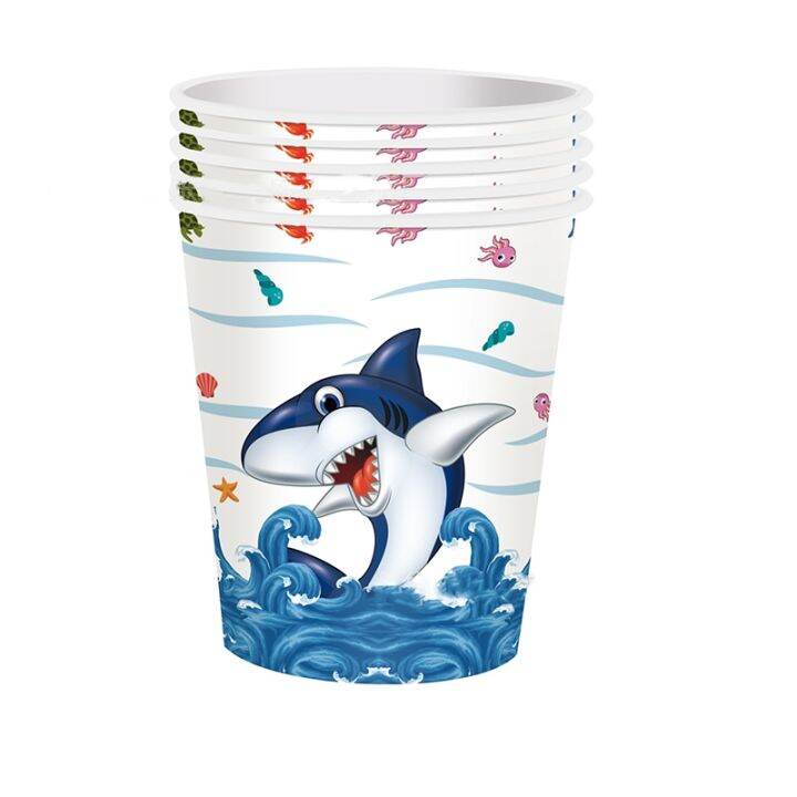 hot-qiwkzkweh-537-blue-shark-ocean-theme-วันเกิด-disposable-tableware-ใต้ทะเล-shark-แผ่นผ้าเช็ดปาก-happy-birthday-party-decor-เด็ก-babyshower