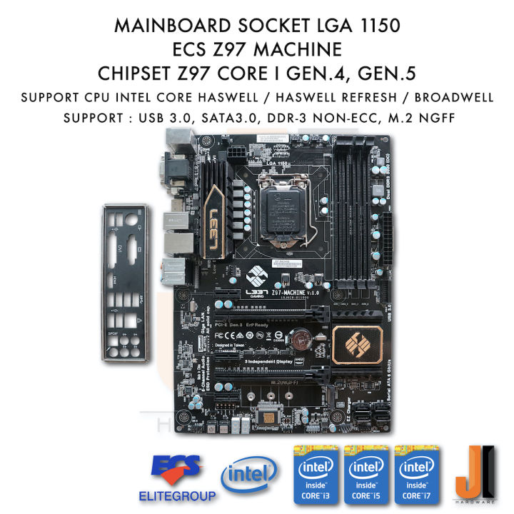 mainboard-ecs-z97-machine-lga1150-รองรับ-core-i-gen-4-gen-5-มือสอง