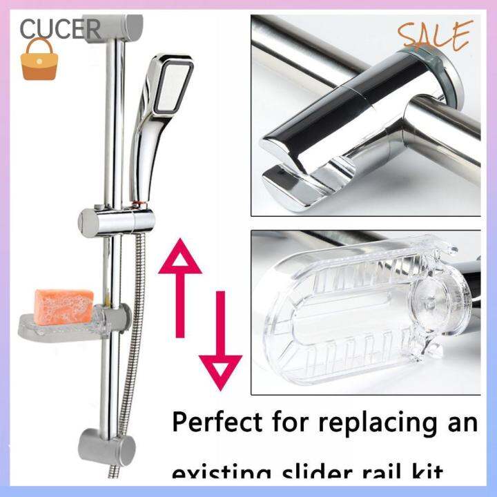 CBT Durable Bathroom Kit Shower Rod Adjustable Soap Dish Shower Slide Bar Spray Holder Riser