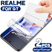 ฟิล์มไฮโดรเจล2ชิ้นบนปกป้องหน้าจอสำหรับ Realme GT Neo 3 Q3s 9i 8i 2 Pro Master 6 7 8 9