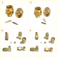 10pcs/lot SMA Male RF Connector RP SMA Male Jack Plug 90 Degree Right Angle Center Solder Semi Rigid for RG402 Brass Gold Plated