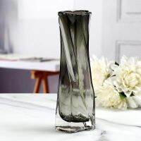 MUJI High-end European Creative Small Waist Stained Glass Vase Modern Simple Light Luxury Restaurant Cafe Glass Vase Decoration