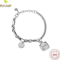 925 Sterling Silver Asymmetric Chain Love Heart Bracelet For Women Do The Old Female Vintage Jewelry Handmade 2021 Trend