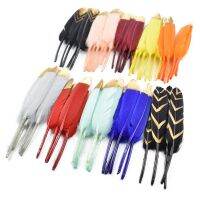 20Pcs/Lot Gold Colored Feathers for Decoration Small Feather Jewelry Handicraft Accessories