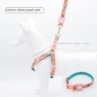 Small DogCat Harness Leash Adjustable Vest Collar Puppy Outdoor Walking Chihuahua Cartoon Printed Strap Pet Supplies Accessories