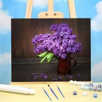 Lilac Flower Paint By Numbers Package Oil Paints 50*70 Canvas Painting Decorative Paintings Crafts Adults Handicraft Drawing
