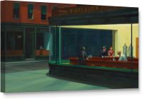 Nighthawks โลกที่มีชื่อเสียงที่สุดภาพวาดชุดศิลปะบนผืนผ้าใบสำหรับติดกำแพงการตกแต่งบ้านแกลเลอรี่ที่ห่อกรอบยืดพร้อมที่จะแขวน24x12x34