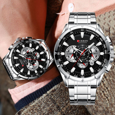 CURREN Luxury nd Stainless Steel Watch Mens Fashion Sport Chronograph Quartz Men Watches Business Male Clock часы мужские