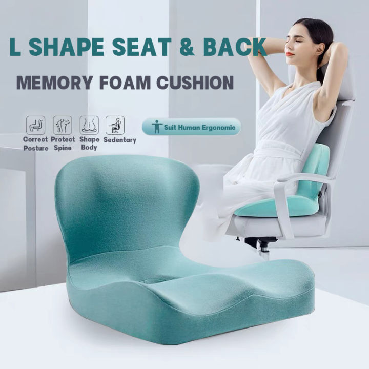 Seat Cushion Office Chair for Back and Buttocks, L-Shaped, Ergonomic Seat  Cushion, Office Chair, Strong Covering and Support, Also Fits Car Seat  Cushion for Short Drivers