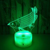 3D Night Light Creative Gifts 3d Fish Table Lamp 16 Color Change Atmosphere Decorative Lights Children Bedroom Bedside Lamp