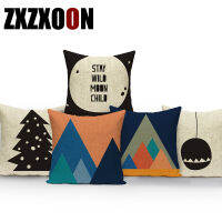 Nordic Style Black White Christmas Trees Leaf Letter Home Polyester Seat Pillow Cojines Decorativos Para Sofa Cushion Cover