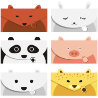 ZQDE303A School Supplies Stationery Bear Message Card for Kids Thank You Card Cartoon Paper Envelopes Greeting Card Writing Paper Cartoon Animal Envel