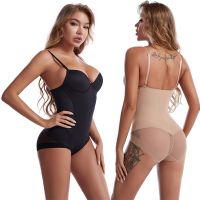 【LZ】 Bodysuit shapewear feminino barriga controle vestido sem costas topos corpo shaper espartilho com sutiã embutido cintura trainer emagrecimento roupa interior