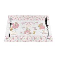 Sanrio Marron Cream Custom Table Placemats PVC ทอ Art Washable Table Placemats สำหรับงานปาร์ตี้บุฟเฟ่ต์อาหารค่ำ Decorations