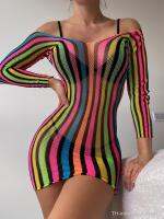 【hot】✖☃  Stunning Net Semi-Sheer Striped Womens Dresses