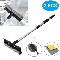 【CC】 3PCS Car Window Cleaning Windshield Squeegee Scraper With Detachable Handle Rubber And Cleaner Sponge