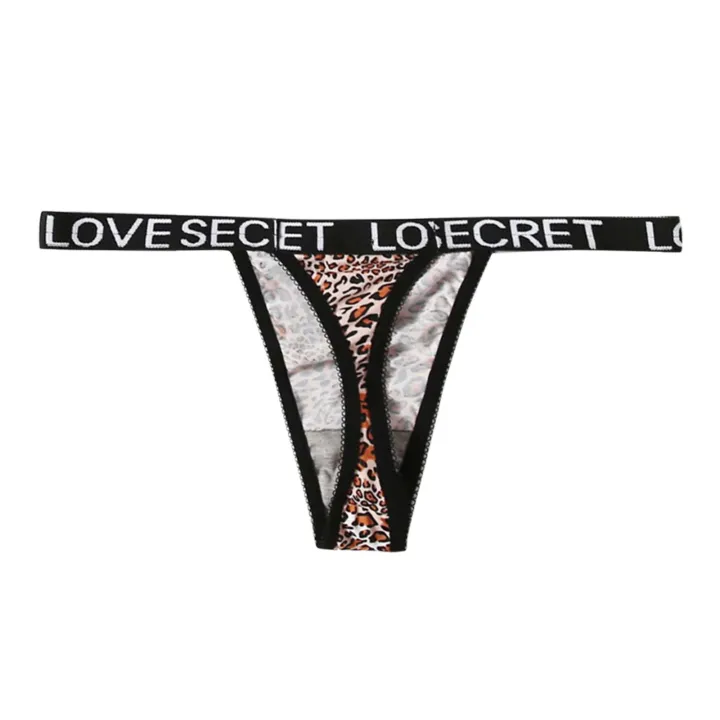 Women 39 S Leopard Print Lingerie Panties Mesh T Back Female Underpant Sexy Letter Panties Thong