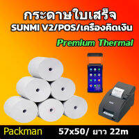 ?กระดาษความร้อน สลิป ขนาด 57x50mm ยาว 22 m ไม่มีแกน/มีแกน