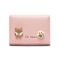 COD KKW MALL Korean Cute Cartoon Bear Ladies Wallet Student Girl ins Simple Card Holder Multi-Card Short Purse