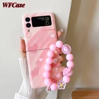 WFCase ปลอกสำหรับ Samsung Z Flip4 Samsung Z เคสโทรศัพท์พับได้แบบเรียบง่ายและมีสีสันสวยงาม Flip3 (+ สายรัดข้อมือ) เคสปกป้องกล้องแบบเต็มรูปแบบ