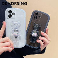 DKHORSING เคสโทรศัพท์ซิลิโคนสำหรับ Realme,ปลอกอ่อนโปร่งใสดูหรูหราสำหรับปกป้องกล้อง C53 REALMEC53ฝาหลัง2023พร้อมที่วางที่ตั้งรูปหมีน่ารัก