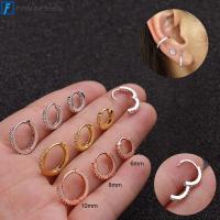 FANTASYO 1PC 6/8/10mm Helix Cartilage Tragus Daith Conch Snug แหวนจมูก CZ เจาะหู ต่างหูฮักกี้ฮูป เครื่องประดับร่างกาย