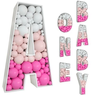 【CC】 91.5CM Filling Birthday Wedding Figure Baby Shower Baloon Mosaic Frame