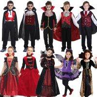 Umorden Kids Child Vampire Costume Count Dracula Cosplay Boys Vampiress For Girls Purim Halloween Party Fantasia Dress Up