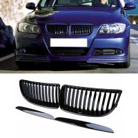 Car Gloss Black Front Bumper Radiator Grilles Grill For 3 Series E90 E91 2005-2008 51712151895 51712151896