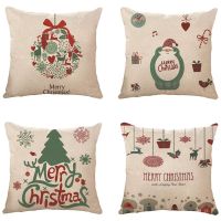 Cushion Cover Christmas Cushion Cover Linen Throw Pillow Case Xmas Decorative Pillow Cover Sofa Bed Chair Home Decor