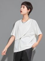 XITAO T-shirt Loose Fashion Zipper Top Casual Women T-shirt