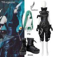 ☈♨☍ Arknights Hoshiguma Uniform Game Costume Leather Jumpsuits Horn Wig shoes