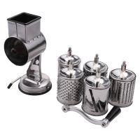 Stainless Steel Cheese Grater, Rotary Chopper, Vegetable Shredder Salad Slicer Multi-Use Hand Grater Grinder 5 Blades