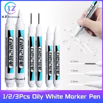 White Marker Pen Graffiti Pens Waterproof Permanent Tire Painting Notebook  10pcs