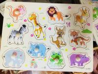 จิ๊กซอว์ไม้รูปสัตว์ มี 11 รูป ของเล่นเสริมทักษะการเรียนรู้สำหรับเด็ก