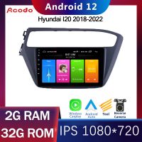 Acodo 9Inch Carplay Auto Android 12.0 Car Radio For Hyundai I20 2018 2019 2020 2021 2022 2023 2Din Car Multimedia Player Stereo GPS Navigation Wifi  BT 2Din DVD IPS Screen Car Radio Headunit Stereo