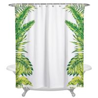 Tropical Plants Background Shower Curtain Waterproof Polyester Bath Curtain Home Decoration Bathroom Accessory Curtain