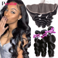 Perstar Hair Bundles Loose Wave Human Hair Bundles Malaysia Human Hair Weave 1/3/4 Bundles ส่วนขยายการสานหลวม Double Wefts