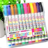 12Pcs New 12 Colors White Board Maker Pen Whiteboard Marker Liquid Chalk Erasable Glass Ceramics Maker Pen Office School Supply