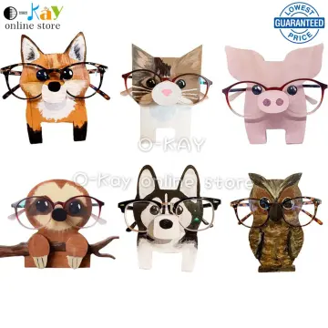 Cute Creative Animal Glasses Holder,Fun Eyeglass Holder Display Stands,Pet  Glasses Stand Holder,Sunglasses Display Rack,Wooden Animal Shaped Glasses