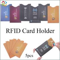 SDG 5PCS ความปลอดภัย การป้องกัน บัตรเครดิต ธนาคาร ปลอกแขน ปกป้องกรณีปก ผู้ถือบัตร ตัวบล็อก RFID