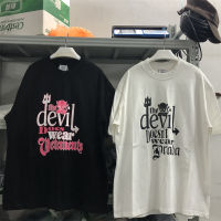 New Devil Does Vetements เสื้อยืดผู้ชายผู้หญิง1:1คุณภาพดีที่สุด Oversize สีดำสีขาว T เสื้อ Tee Gym