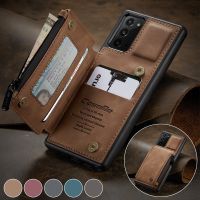 Leather Phone Case For Samsung A52 A51 A71 Note 20 S21 Ultra Plus Credit Card Zipper Wallet For iPhone 12 11 Pro Max Back Cover