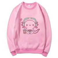 1 Olar เสื้อมีฮู้ดเกมเมอร์ตลกวิดีโอเกมมีฮู้ดน่ารักลาย Axolotl เสื้อฮู้ดสำหรับผู้หญิงเสื้อสเวตเชิ้ตใช้ได้ทั้งฤดูใบไม้ผลิ/ฤดูใบไม้ร่วงฮาราจูกุ Sudaderas