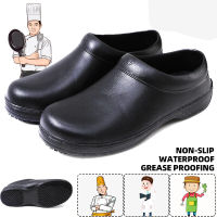 TOPReady Stock Chef Shoes Waterproof High Quality Non-slip Waterproof Oil-proof Kitchen Work Shoes for Chef Master Cook Hotel Restaurant Slippers Flat Sandals Men Water Shoes